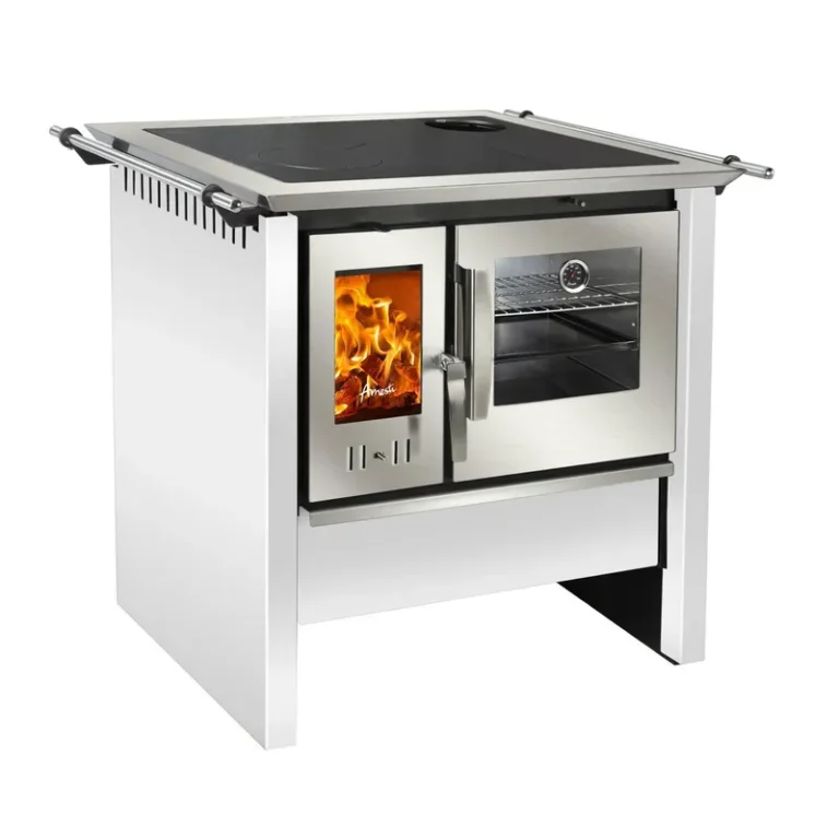 COCINA COMBUSTION LENTA ALLEGRA COLOR BLANCO AMESTI + KIT 5"