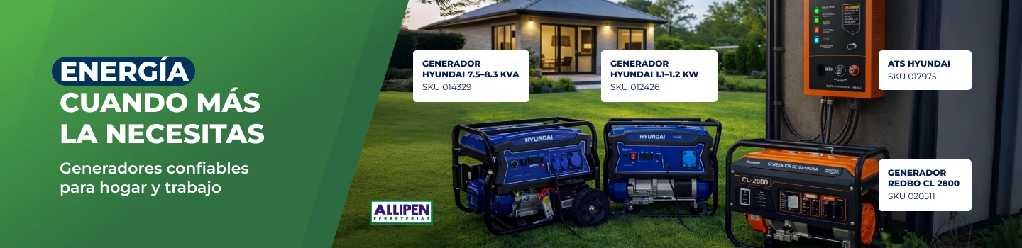 Generadores eléctricos para respaldo de energía en hogares y obras Allipen