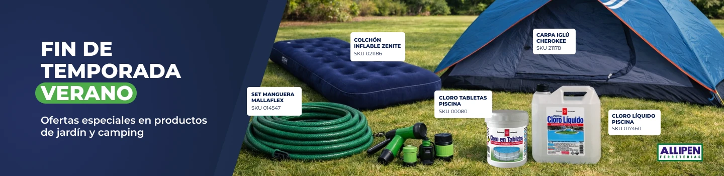 Ofertas de fin de temporada en jardinería, camping y maquinaria Allipen