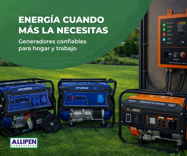 Generadores eléctricos para respaldo de energía en hogares y obras Allipen