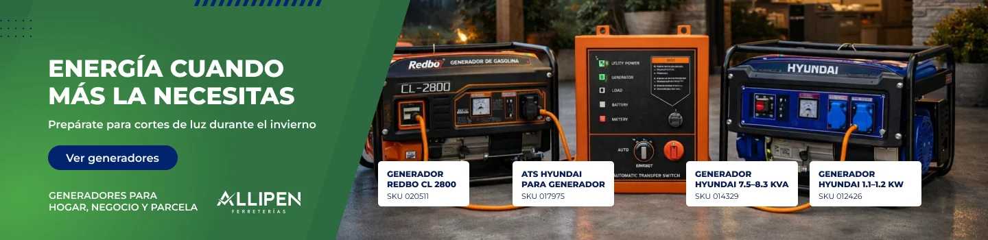 Generadores eléctricos Hyundai y Redbo para respaldo de energía en hogares, negocios y parcelas.