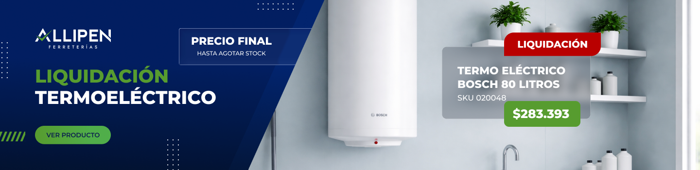 Termo eléctrico Bosch 80 litros en liquidación con precio final disponible en Allipen.