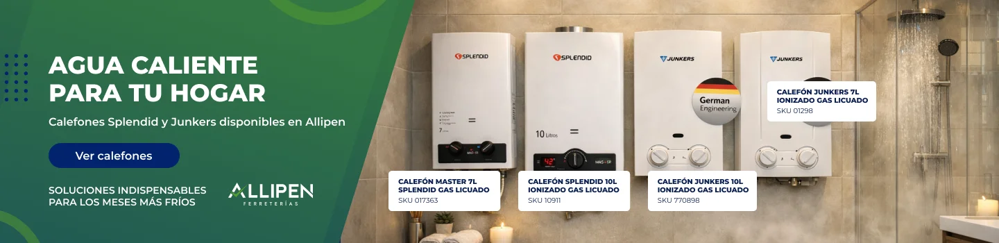 Calefones Splendid y Junkers para agua caliente en el hogar durante el invierno disponibles en Allipen.