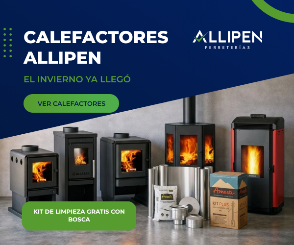 Calefactores Allipen. Kit de limpieza gratis con la compra de cualquier Bosca. Modelos Alcazar, Amesti y Bosca disponibles. El invierno ya llegó. Ver calefactores en allipen.cl.