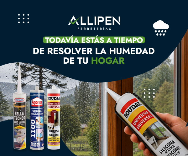Silicona poliuretano y tapagoteras Allipen para sellar goteras en techos y muros